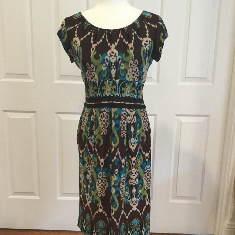Dress Barn Print Cap Sleeve Pockets